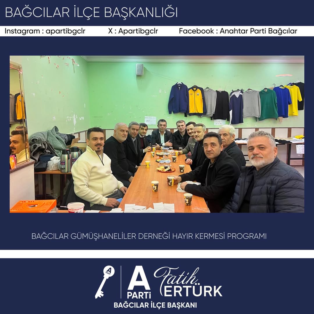 Anahtar Parti Bağcılar İlçe Başkanlığı olarak, Bağcılar Gümüşhaneliler Derneği’nin düzenlemiş olduğu hayır kermesine İlçe Başkan Vekilimiz Salih Aydın ve yönetim kurulu üyelerimizle birlikte katılım sağladık. - 3