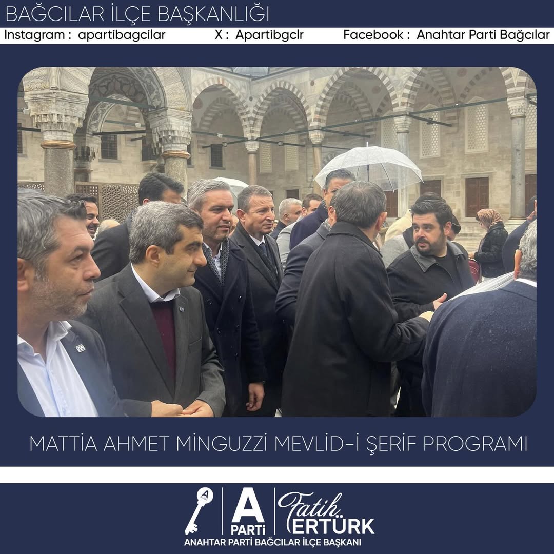 Sultanahmet Camii’nin huzur veren atmosferinde, merhum Mattia Ahmet Minguzzi için okutulan Mevlid-i Şerif’e; Genel Başkanımız Sayın Yavuz Ağıralioğlu’nun katılımıyla, Bağcılar İlçe Başkan Vekilimiz Salih Aydın ve yönetim kurulu üyelerimizle birlikte iştirak ettik. - 4