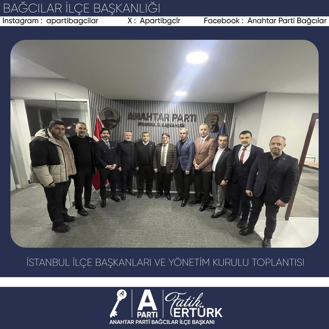 Teşkilat Başkanımız Sayın Tahir Keskinkılıç ve Teşkilat Başkan Yardımcımız Sayın Musa Malik Yıldırım’ın katılımlarıyla gerçekleştirilen 3 Kademe Yönetim Kurulu Toplantısına, Anahtar Parti Bağcılar İlçe Başkanlığı olarak katılım sağladık. - 1