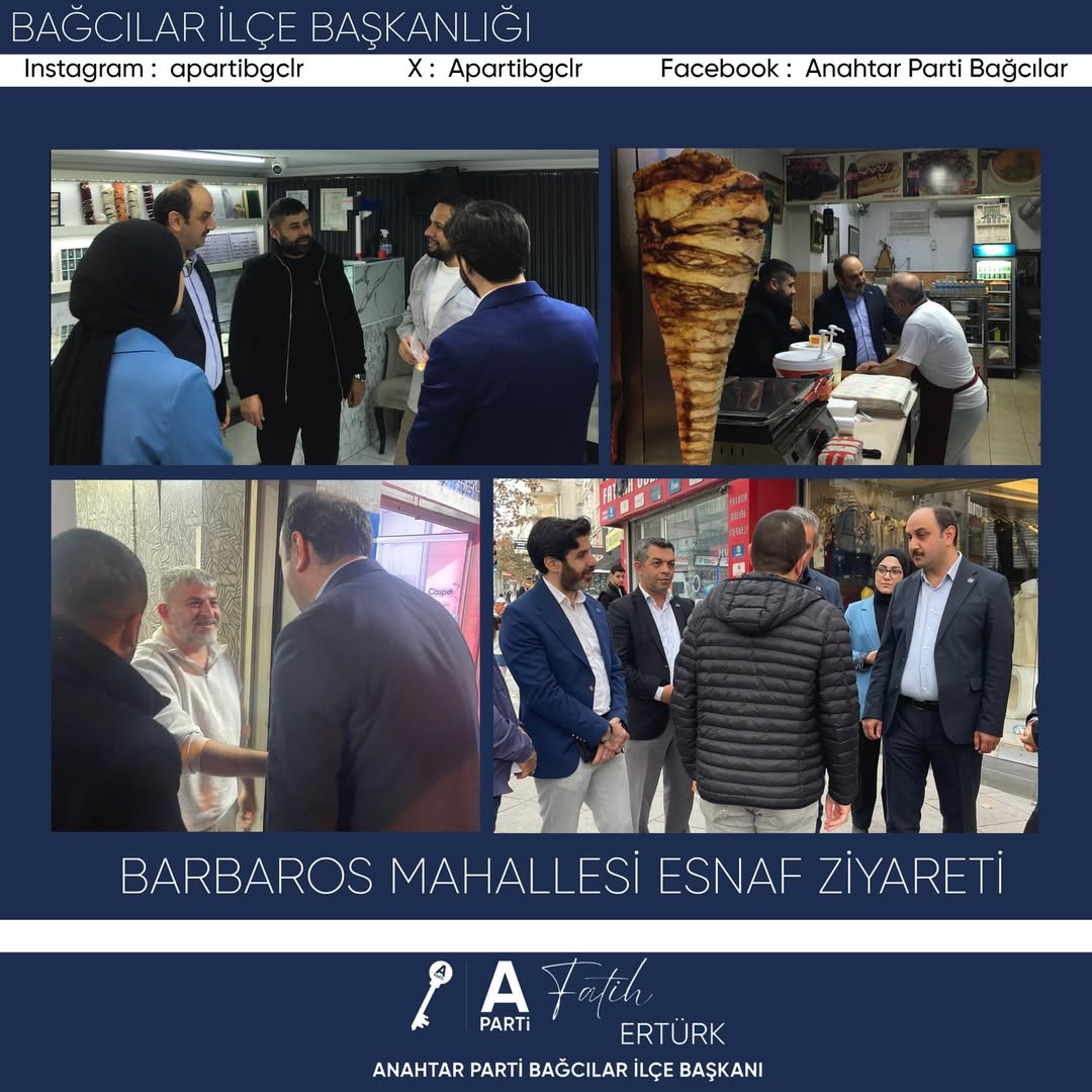 Anahtar Parti Bağcılar İlçe Başkanlığı olarak, İlçe Başkanımız, yönetim kurulu üyelerimiz ve Barbaros Mahallesi Başkanımız Harun Doğan ile birlikte Barbaros Mahallesi esnafımıza ziyaret gerçekleştirdik. - 3
